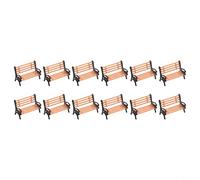 Tidgel 12pcs HO Scale 1:87 Model Train Benches For Street Layouts Platform Details And Miniature Scene Building Plastic Miniature Seating Accessories