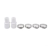 Tidgel 2-Pack Pool Hose Connector Set 32Mm With Stainless Steel Clamps For Sand Filter Pumps And Vacuum Cleaners Robust Plastic Adapter(2+4)