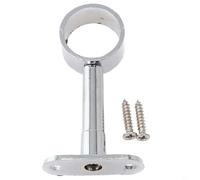 Tidgel 25mm Round Chrome Centre Support Bracket for Wardrobe Rail Rod Socket, Adjustable Length Zinc Alloy Closet Hanging Bar Holder(A)