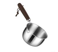 Tidgel 304 Stainless Oil Warmer Pot 180ml Pour Spout | Heat resistant wooden handle, comfortable grip, safety from high heat, easy maneuvering