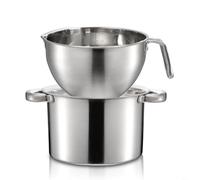 Tidgel 304 Stainless Steel Chocolate Melting Pot 2Pcs Double Boiler | 304 Stainless Steel, Double Boiler Design, Even Heat Distribution, Non-stick Exterior, For Chocolate Butter Cheese Baking