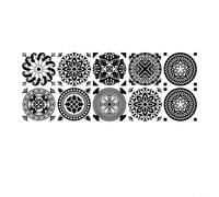 Tidgel 30Pcs Black Moroccan Mosaic Wall Decals Waterproof PVC for TILE Stickers for Kitchen Bathroom Backsplash Shower Walls Home Decor(HZ-006)