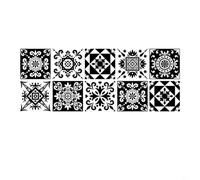 Tidgel 30Pcs Black Moroccan Mosaic Wall Decals Waterproof PVC for TILE Stickers for Kitchen Bathroom Backsplash Shower Walls Home Decor(HZ-008)