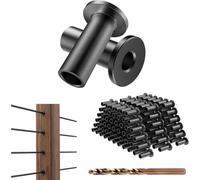 Tidgel 45 Pcs T316 Stainless Steel Cable Railing Sleeves, for 1/8 5/32 3/16 Inch Wire, Protective Covers, with Drill Bit for Deck Wood Posts