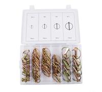 Tidgel 50 Piece Heavy Duty Positioning Pin Assortment Kit With Locking Rings, 4 Sizes, For Agricultural Tractors, Trailers And Lawn Mower Accessories In Organised Storage Box