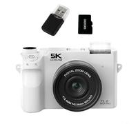 Tidgel 5K Digital Camera with Dual Lens, 75MP 18X Zoom WiFi, 9 Modes Auto Focus, Portable Vlogging Camera for Streaming Travel Students Easy And Quick To Use(White 32G)