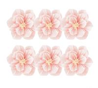 Tidgel 6pcs 3D Crepe Paper Flowers 20cm Handcrafted Artificial Decor, for Wedding Party Home Wall Room Birthday Baby Shower Event(Peach color)