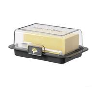 Tidgel ABS Butter Keeper Box 18.5cm Freshness Lock | Built-in spoon measures 5g servings, airtight snap seal, keeps butter fresh, black modern design