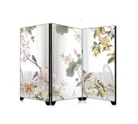 Tidgel Acrylic Folding Screen Mirror Chinese Style Compact Tabletop Accent Elegant Home Office Decorative Black 23x11cm Intricate Engraving Flexible Shelf (A)