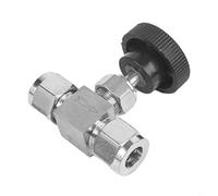 Tidgel Adjustable Needle Valve 1/4" OD 304 Stainless Steel Manual Flow Control for Oil Water Gas Air Steam Industrial Hydraulic Systems(Φ1/4mm)