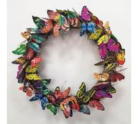 Tidgel Artificial Butterfly Wreath 30cm Lightweight Hanging(40CM)