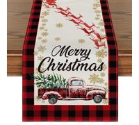 Tidgel Christmas Linen Table for runner 33x229cm Plaid Design Christmas(D)