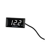Tidgel DC 12V LED Digital Voltmeter, 8-16V Range with Low/High Alarm, 35.4in Cable, Compact ABS Gauge for Car, Motorcycle, for CARAVAN Battery Monitoring(white)