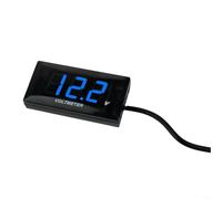 Tidgel DC 12V LED Digital Voltmeter, 8-16V Range with Low/High Alarm, 35.4in Cable, Compact ABS Gauge for Car, Motorcycle, for CARAVAN Battery Monitoring(blue)