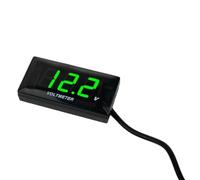 Tidgel DC 12V LED Digital Voltmeter, 8-16V Range with Low/High Alarm, 35.4in Cable, Compact ABS Gauge for Car, Motorcycle, for CARAVAN Battery Monitoring(green)