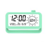 Tidgel Digital Alarm Clock with LED Backlight, USB Rechargeable Silent Desk Clock, 3 Alarms Countdown Timer Temperature Display for Bedroom Office Study(Black)