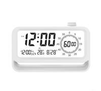 Tidgel Digital Alarm Clock with LED Backlight, USB Rechargeable Silent Desk Clock, 3 Alarms Countdown Timer Temperature Display for Bedroom Office Study(White)