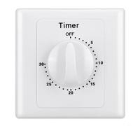 Tidgel Digital Timer Switch Socket, 15A AC100-240V Countdown Electrical Outlet Timer for Water Heaters, Fans, Rice Cookers and Home Appliances, White(30 minutes)