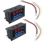 Tidgel Dual Display DC Volt Amp Meter, 0-100V 10A 0.28",Red/Blue LED Digital Panel, for Car EV Motorcycle Battery Monitoring System 2PCS(2pcs)