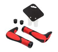 Tidgel Ergonomic Silicone Grips with Lock-On Rings, Soft Gel Shock Absorption and Extended Horns for Mountain Bike MTB Riding Control(One pair Black-red)