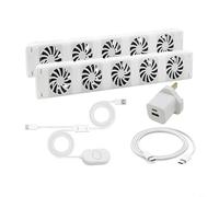 Tidgel Extension Set Ventilator Fan For Smart Radiator Booster, Radiator Fan Energy-Efficient Heat Distribution, 5.0 Extension Set Ventilator Fan With 1.65W Quiet Operation White(DUO-SET)