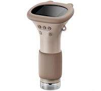 Tidgel for Digital Microscope 100X Magnification 2MP HD IPS Screen Portable Science Toy with PC Compatibility for Education(Brown)