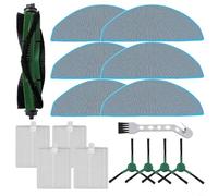 Tidgel For Roomba Vacuum Cleaner Replacement Parts Kit: Main Brush, Mop Cloths, Side Brushes & Filter For Roomba 105, Essential, For Combo Models (16-Piece)