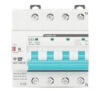 Tidgel for TUYA Smart Circuit Breaker 4P DIN Rail, 16-100A Auto Reclose MCB With Over/Under Voltage Protection, WiFi APP Remote Control(16A)