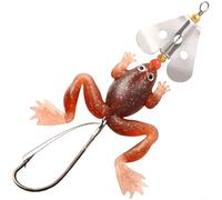 Tidgel Glitter Frog Fishing Lure Weedless Single Hook Soft Bait Realistic, Magnetic Ball Marker Picker For SURFACE Topwater For Bass Blackfish 11.5cm 6.5g(2# Color)