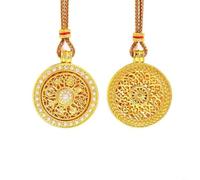 Tidgel Gold Copper Pendant Necklace with Turn the Eight Treasures for COMPASS Design, 41-50cm Adjustable Chain for Daily Wear and Spiritual Style(02)