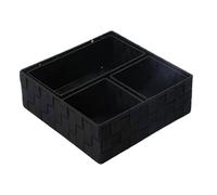 Tidgel Hand Woven Nylon Storage Basket, Desktop Organizer for Remote Controls & Makeup, Versatile Home Decor Box for Living Room, 28x28x10cm(black)