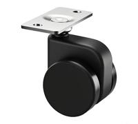 Tidgel Heavy Duty Gravity Stop Wheel for Office Chairs, Swivel Castor with Locking Brake, Plastic Furniture Caster for Mobility, Black