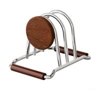 Tidgel Kitchen Organizer Rack 14cm Beech Wood Brown Finish | Solid beech wood, double-layer slots, separates boards and lids, brown finish, 14x10.2x10.5cm