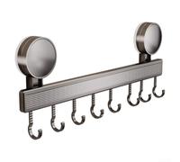 Tidgel Kitchen Utensils Hanger No Drill Installation - Water Resistant Wall Hooks Heavy Duty for Bathroom Use(Gray 40cm8 Hook)