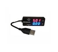 Tidgel LCD Digital USB Voltmeter Ammeter Tester, Dual Display Voltage Current Power Capacity Monitor for Charger Detection, Black 69x26x19mm(USB)