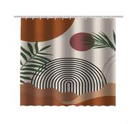 Tidgel Leaf Pattern Shower Curtain 180x180cm Waterproof(150 * 180cm)