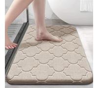 Tidgel Memory Foam Bath Mat 24x16 Inch, Ultra-Soft Grey Non-Slip Rug, Absorbent & Machine Washable for Shower Floor(50 * 80cm shallow camel color)