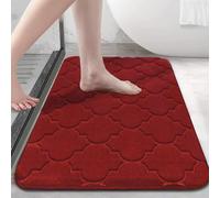 Tidgel Memory Foam Bath Mat 24x16 Inch, Ultra-Soft Grey Non-Slip Rug, Absorbent & Machine Washable for Shower Floor(50 * 80cm Wine Red)