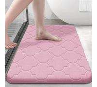 Tidgel Memory Foam Bath Mat 24x16 Inch, Ultra-Soft Grey Non-Slip Rug, Absorbent & Machine Washable for Shower Floor(40 * 60cm Pink)
