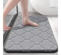 Tidgel Memory Foam Bath Mat 24x16 Inch, Ultra-Soft Grey Non-Slip Rug, Absorbent & Machine Washable for Shower Floor(40 * 60cm gray)