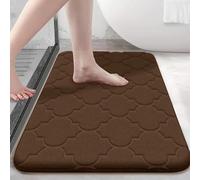 Tidgel Memory Foam Bath Mat 24x16 Inch, Ultra-Soft Grey Non-Slip Rug, Absorbent & Machine Washable for Shower Floor(50 * 80cm Coffee)
