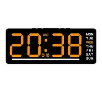 Tidgel Modern LED Digital Alarm Clock with Dual Alarms, Date & Temperature Display, 5 Brightness Levels, Compact Bedside Clock for Bedroom Office(Orange)