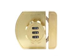Tidgel No Drill Password Lock for Sliding Door Cabinet, Zinc Alloy 3-Digit Code Latch with Night Glow for DIAL, Adjustable Security Clasp for Kitchen Bathroom Drawer, Black(gold)