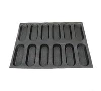 Tidgel Nonstick Silicone Bread Baking Pan with Perforated Design for Even Heat, Release Loaf Tin for Bread and Hot Dogs, Black(12-grid black)