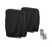 Tidgel Patio Recliner Cover 2-Pack Windproof Drawstring | 2-pack for value set, for nano PU coating, sealed seams, rain resistant, black with green trim