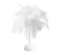 Tidgel Plush Feather Table Lamp, Soft Bedside Night Light With Easy-Clean Design, Compact Cute Decor Lamp For Bedroom, Desk, Living Room(white)