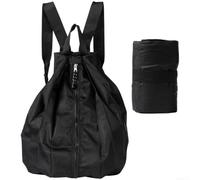 Tidgel Portable Collapsible Hiking Backpack 20 Litre Nylon Rucksack for Travel Camping Walking - Water Resistant Foldable Daypack with Mesh Pockets Grey(Black)