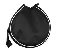 Tidgel Portable Table Tennis Racket Bag Semi-Circle Paddle Case Oxford Storage Cover,with Handle,for Indoor Game Accessories(black)