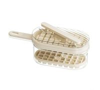 Tidgel Press Release Ice Cube Tray with Lid and Bin, 64-Grid Stackable for MOLD for Storage, Leakproof Portable Container for Bar Camping Parties Green(White)