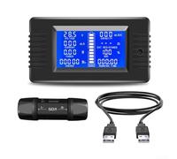 Tidgel PZEM-015 Digital for battery Monitor DC 8-120V Impedance Voltmeter Wattmeter,with STN LCD for EV and for Outdoor Power Supply Testing Black(50A-0.5m)